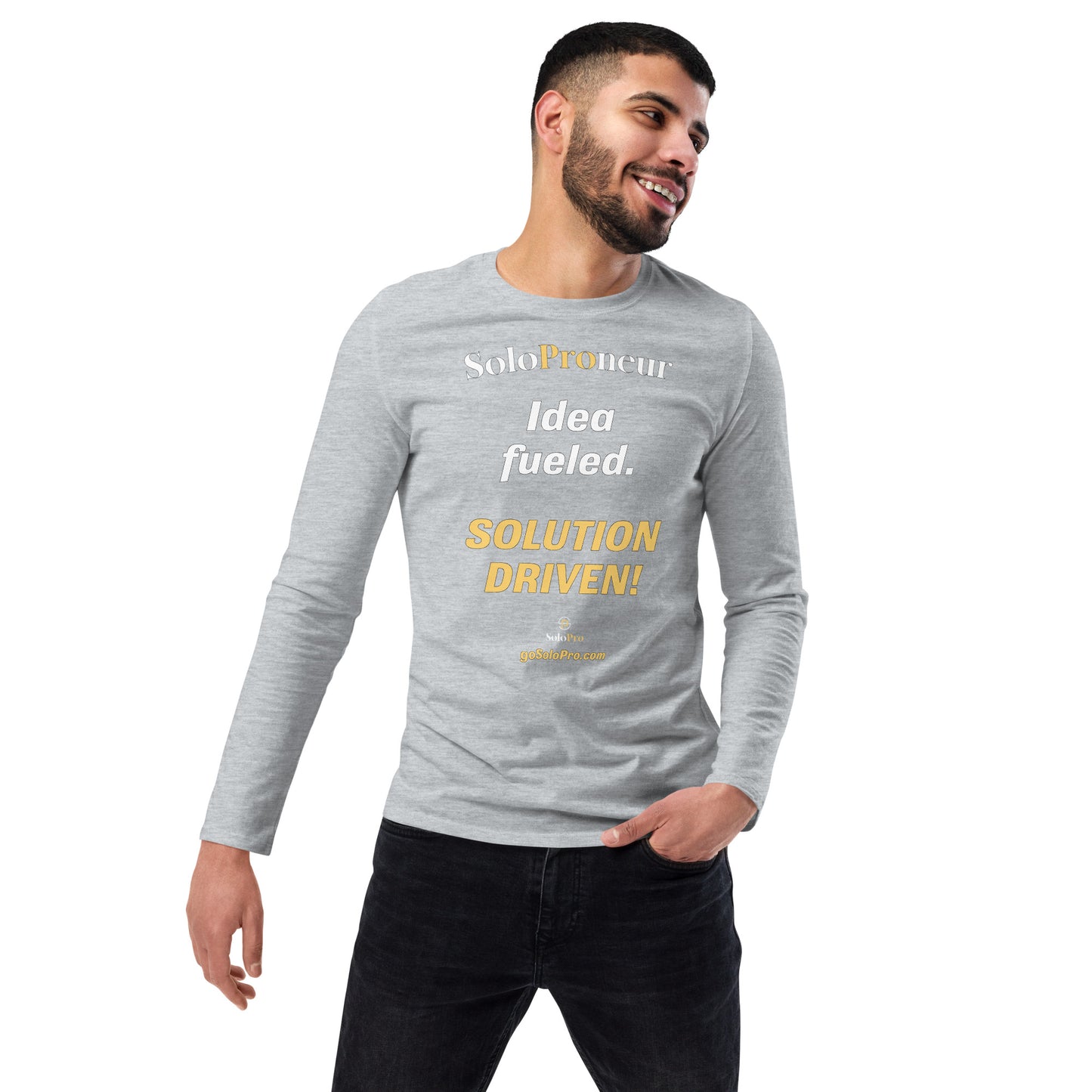 "Idea fueled. SOLUTION DRIVEN!" - Unisex fashion long sleeve shirt