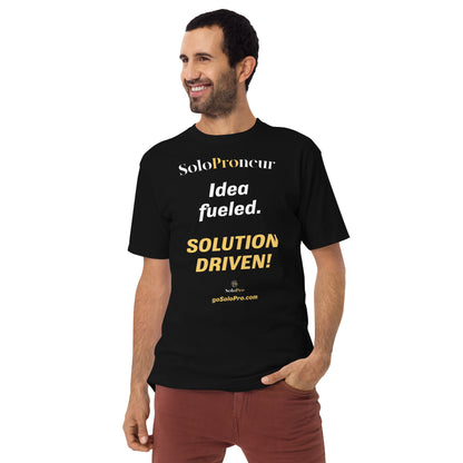 "Idea fueled. SOLUTION DRIVEN!" - Men’s premium heavyweight tee