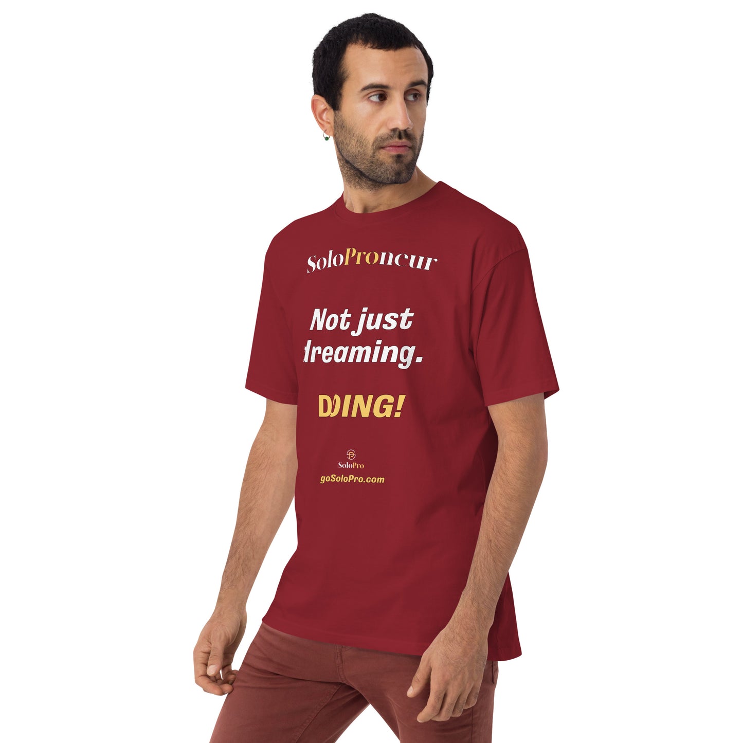 "Not just dreaming. Doing!" - Men’s premium heavyweight tee