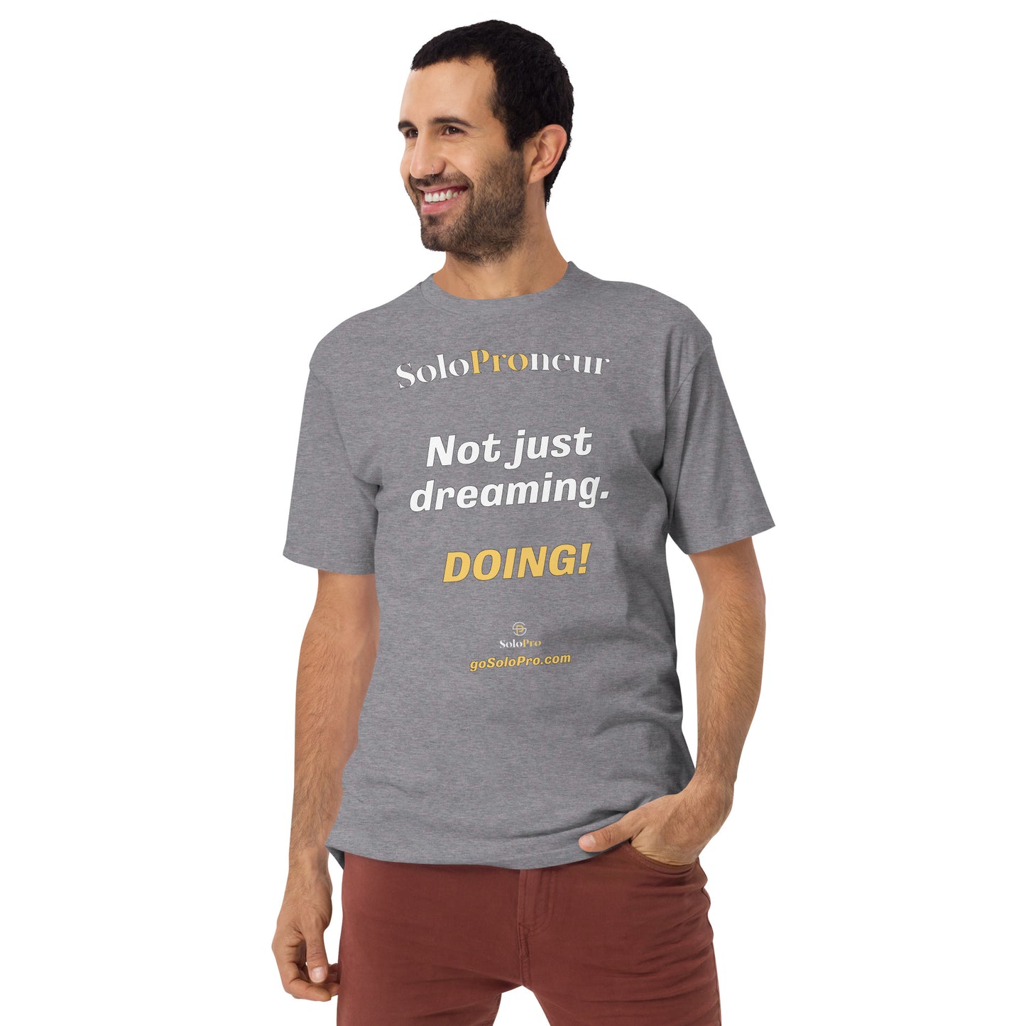 "Not just dreaming. Doing!" - Men’s premium heavyweight tee