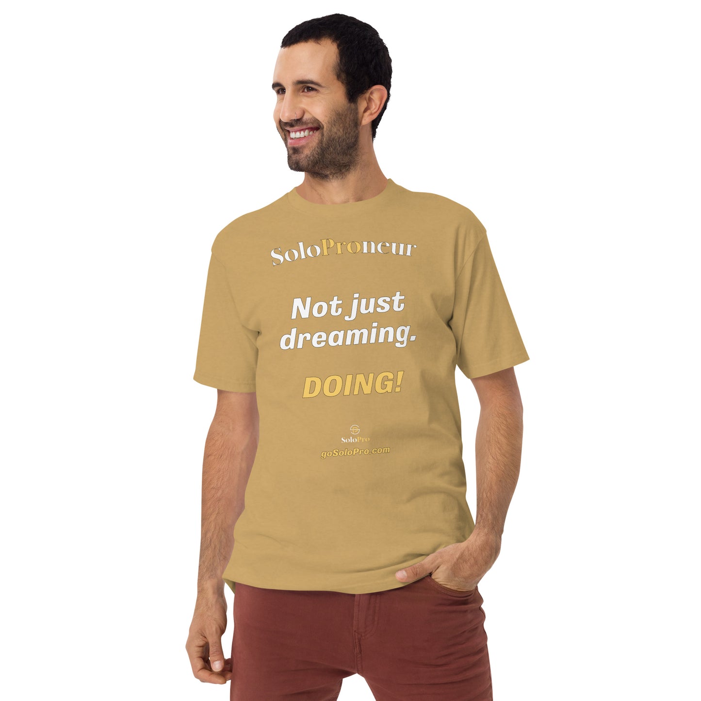 "Not just dreaming. Doing!" - Men’s premium heavyweight tee