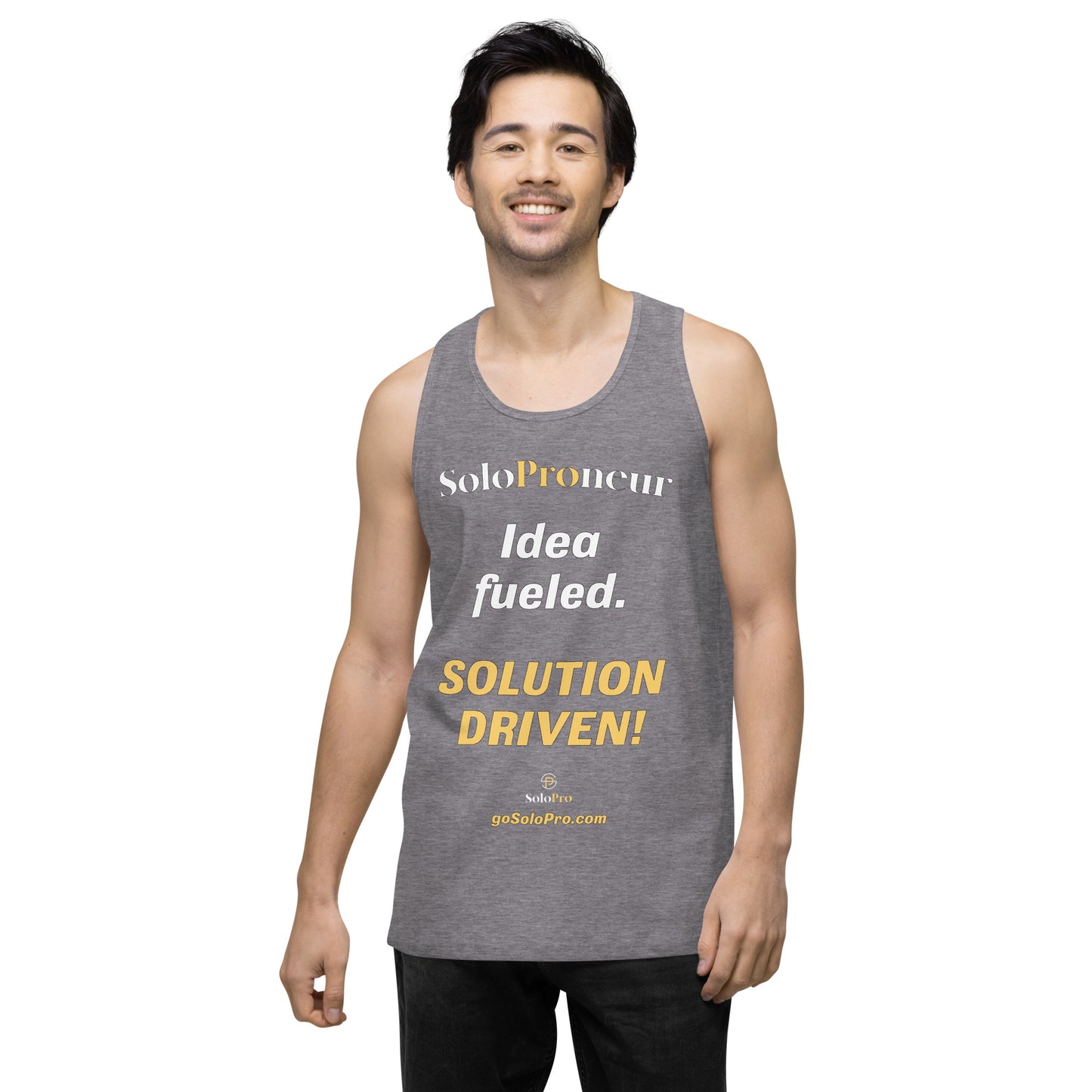 "Idea fueled. SOLUTION DRIVEN!" - Men’s premium tank top