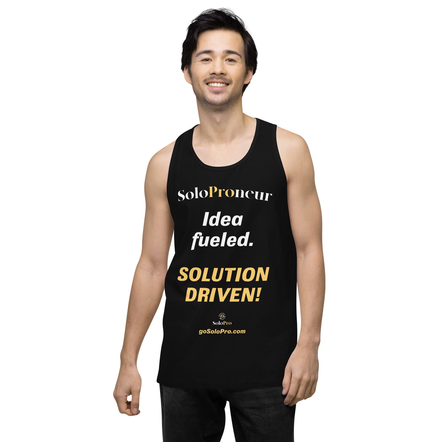"Idea fueled. SOLUTION DRIVEN!" - Men’s premium tank top