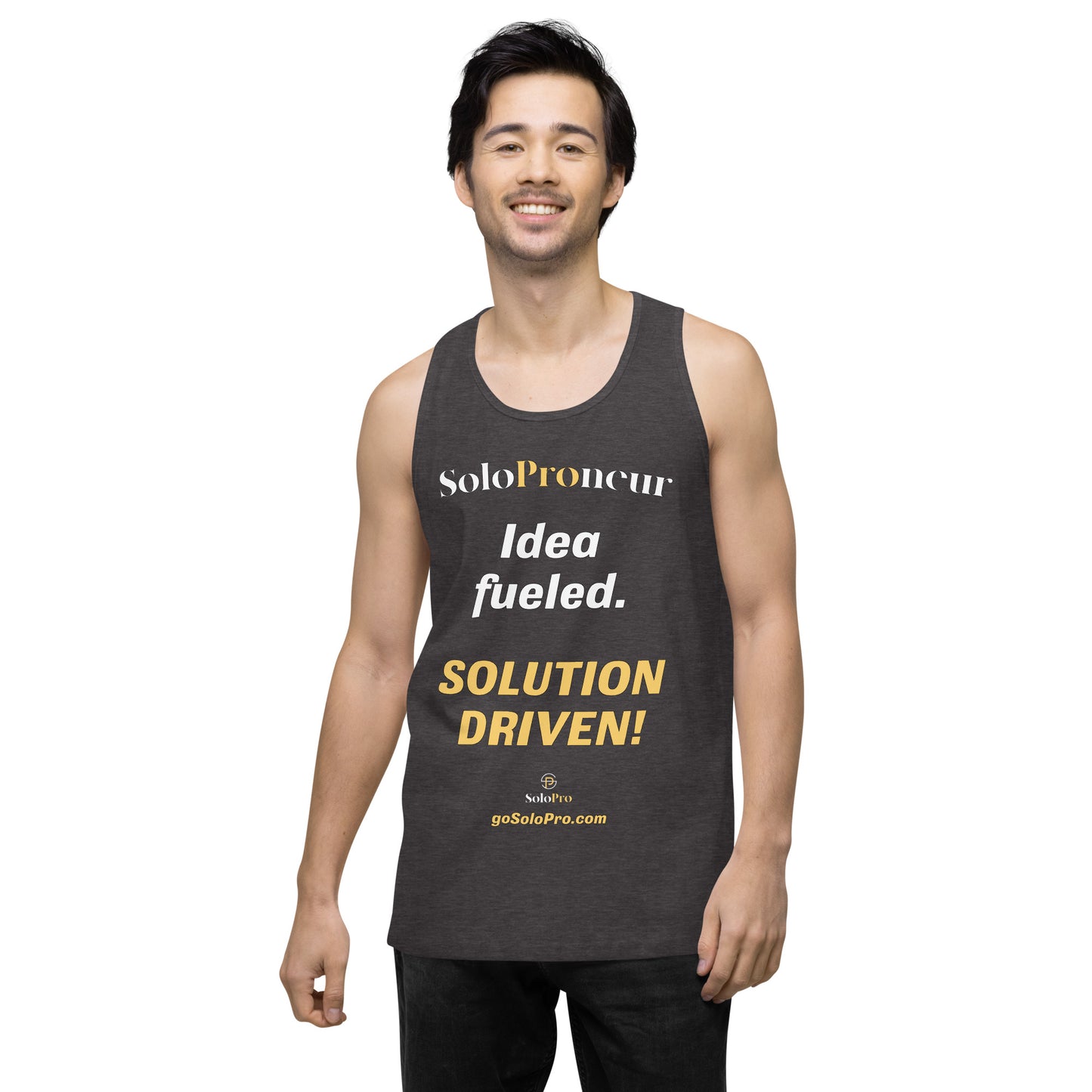 "Idea fueled. SOLUTION DRIVEN!" - Men’s premium tank top