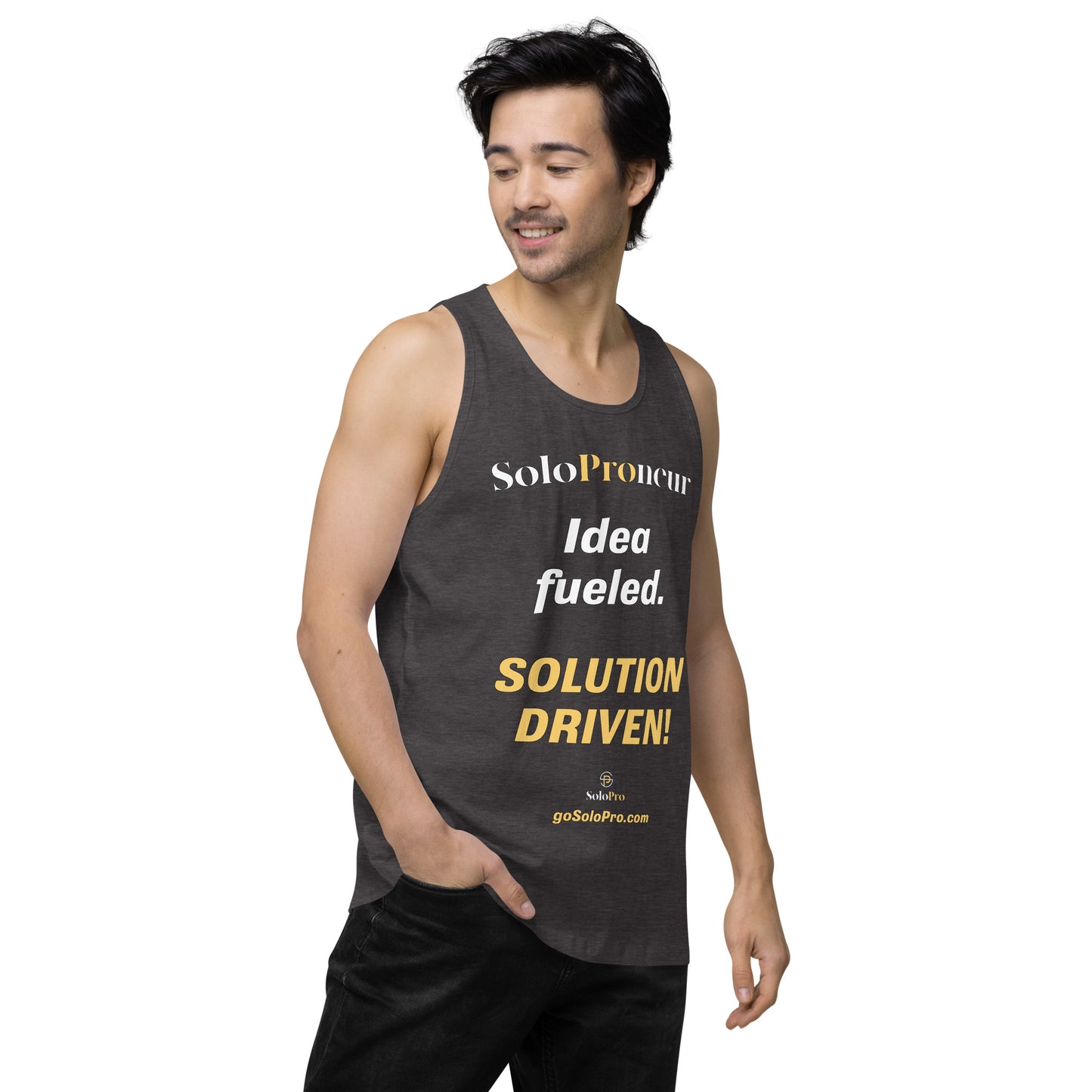 "Idea fueled. SOLUTION DRIVEN!" - Men’s premium tank top