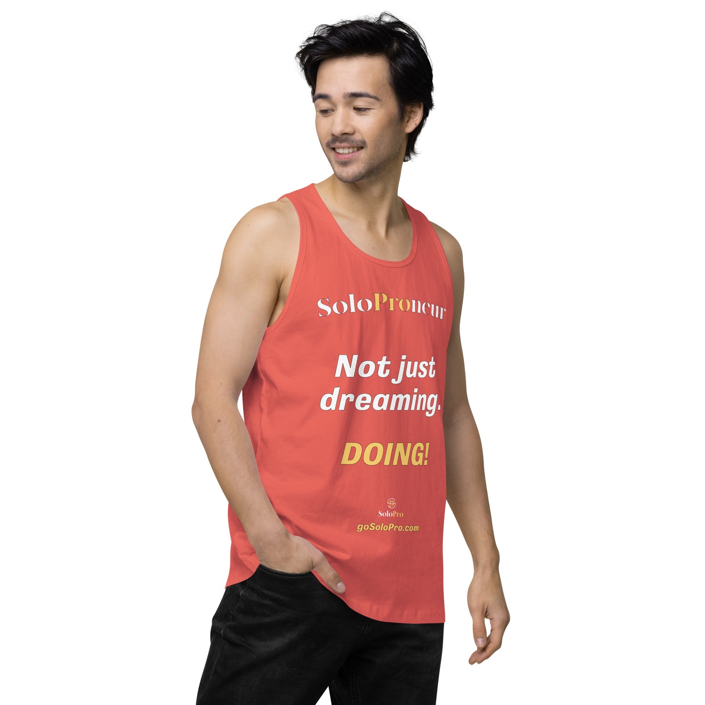 "Not just dreaming. Doing!" - Men’s premium tank top