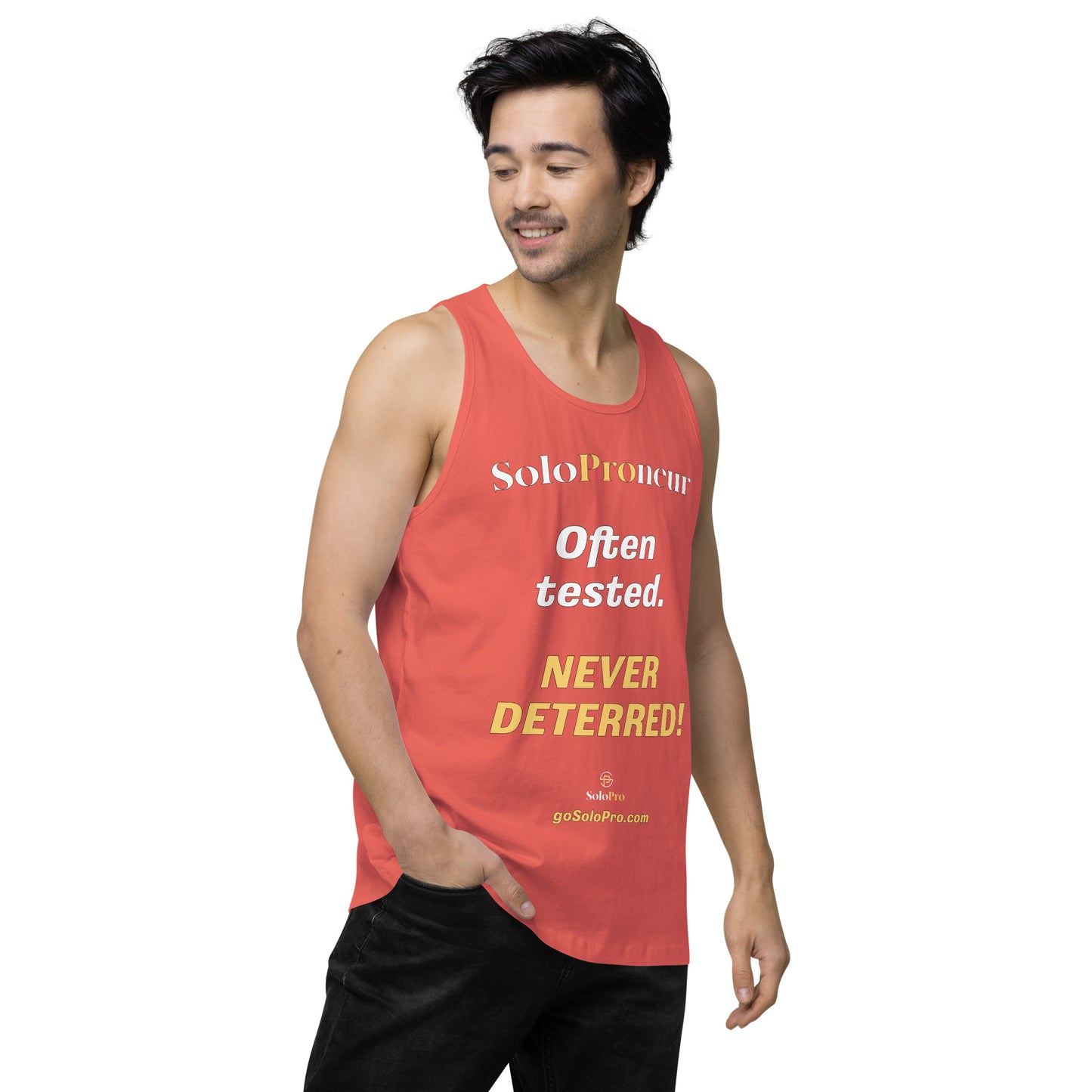 "Often tested. NEVER DETERRED!" - Men’s premium tank top