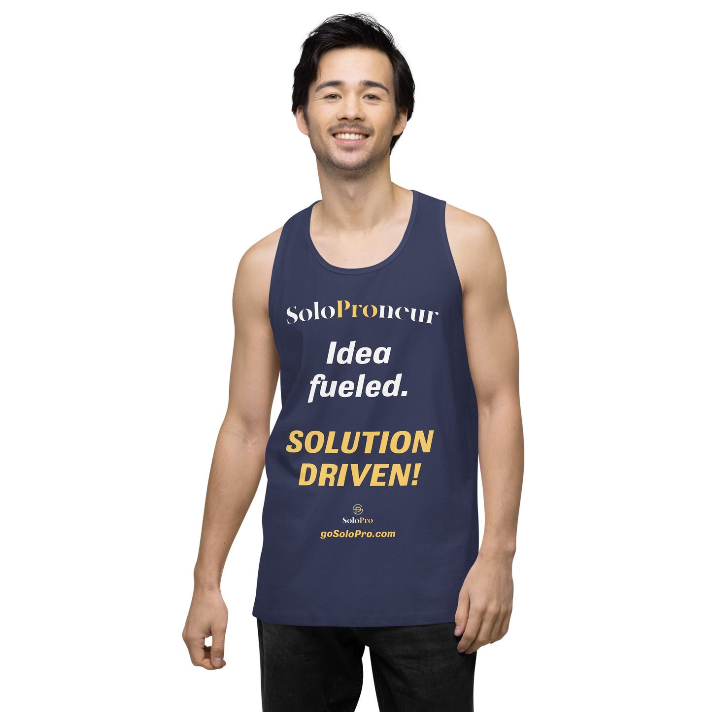 "Idea fueled. SOLUTION DRIVEN!" - Men’s premium tank top