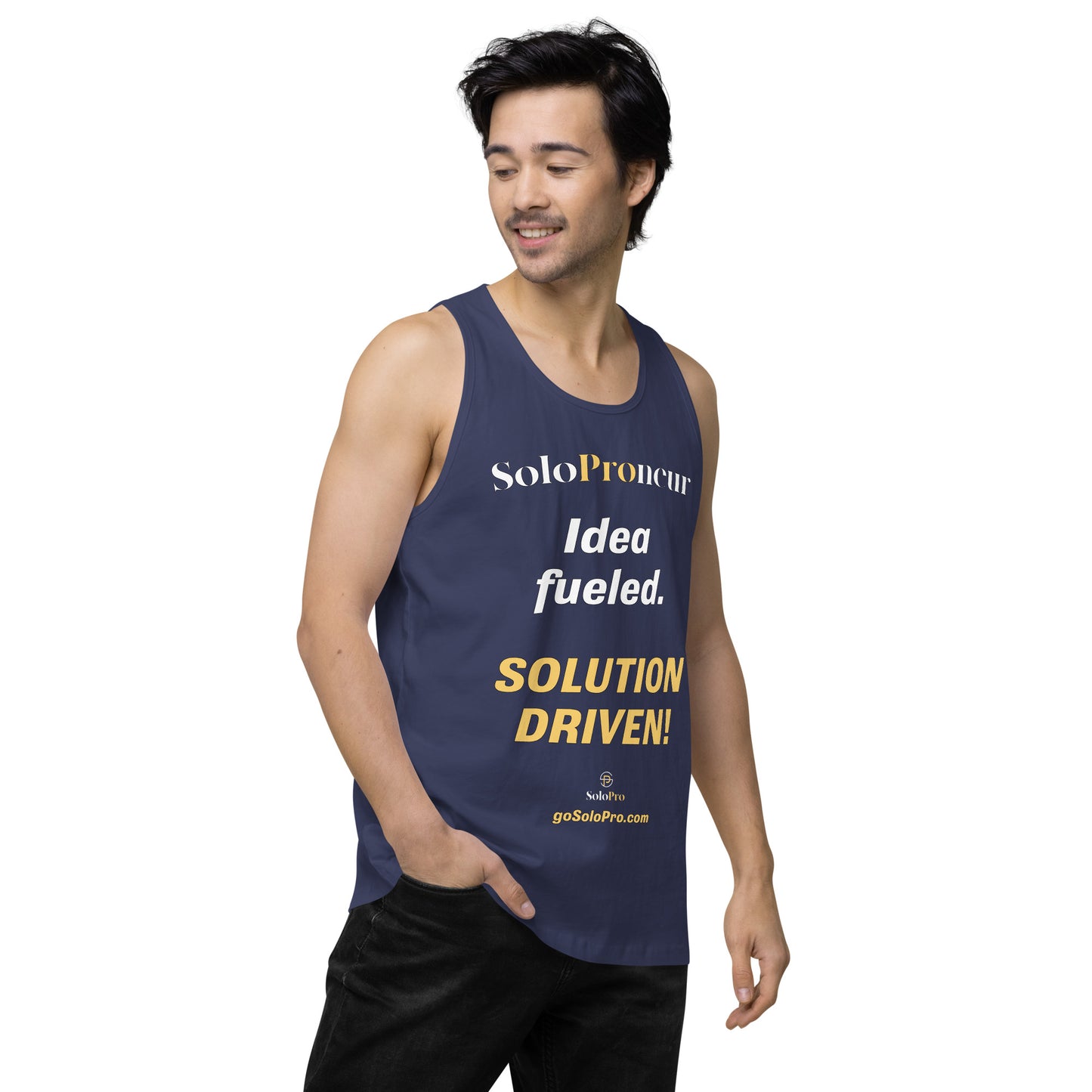 "Idea fueled. SOLUTION DRIVEN!" - Men’s premium tank top