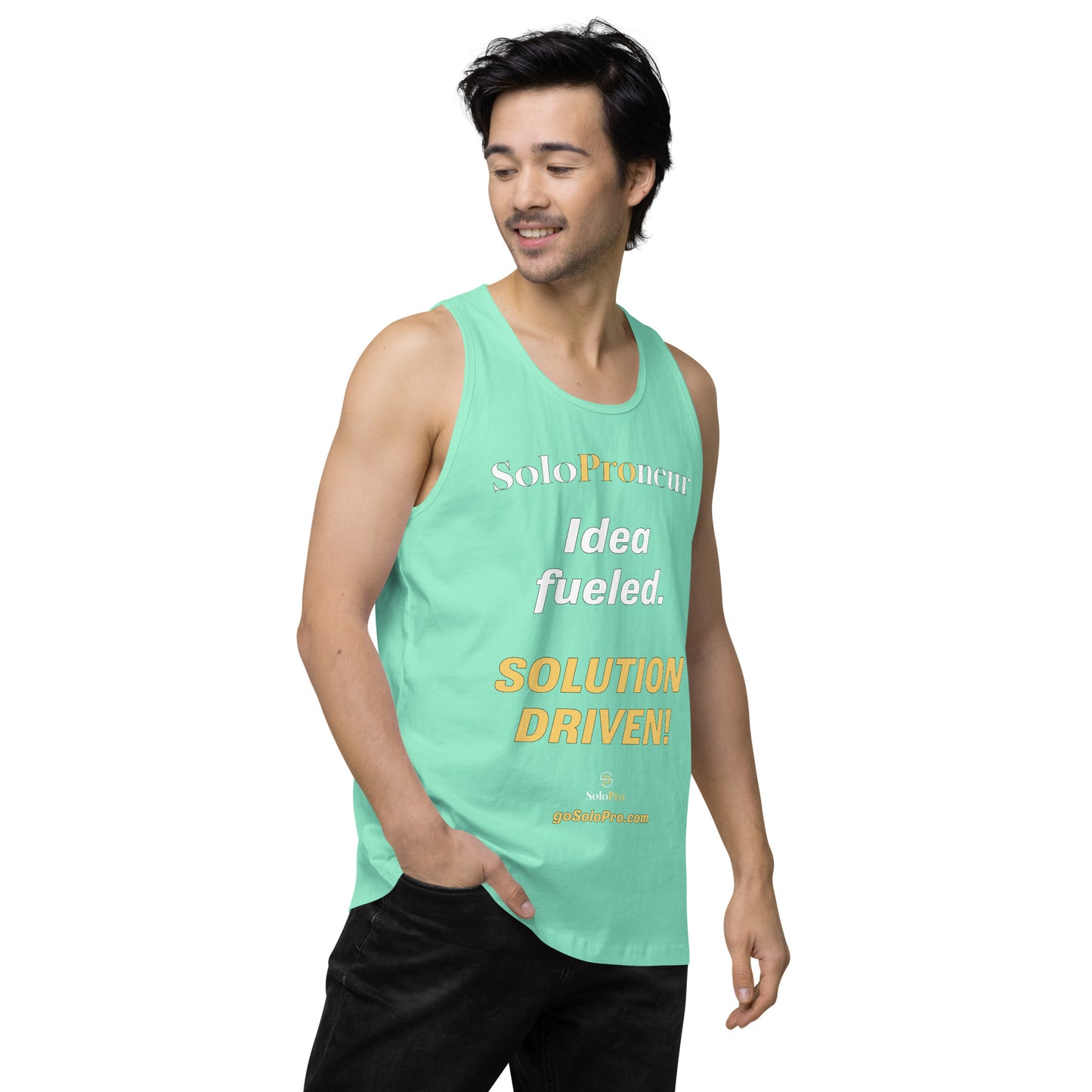 "Idea fueled. SOLUTION DRIVEN!" - Men’s premium tank top