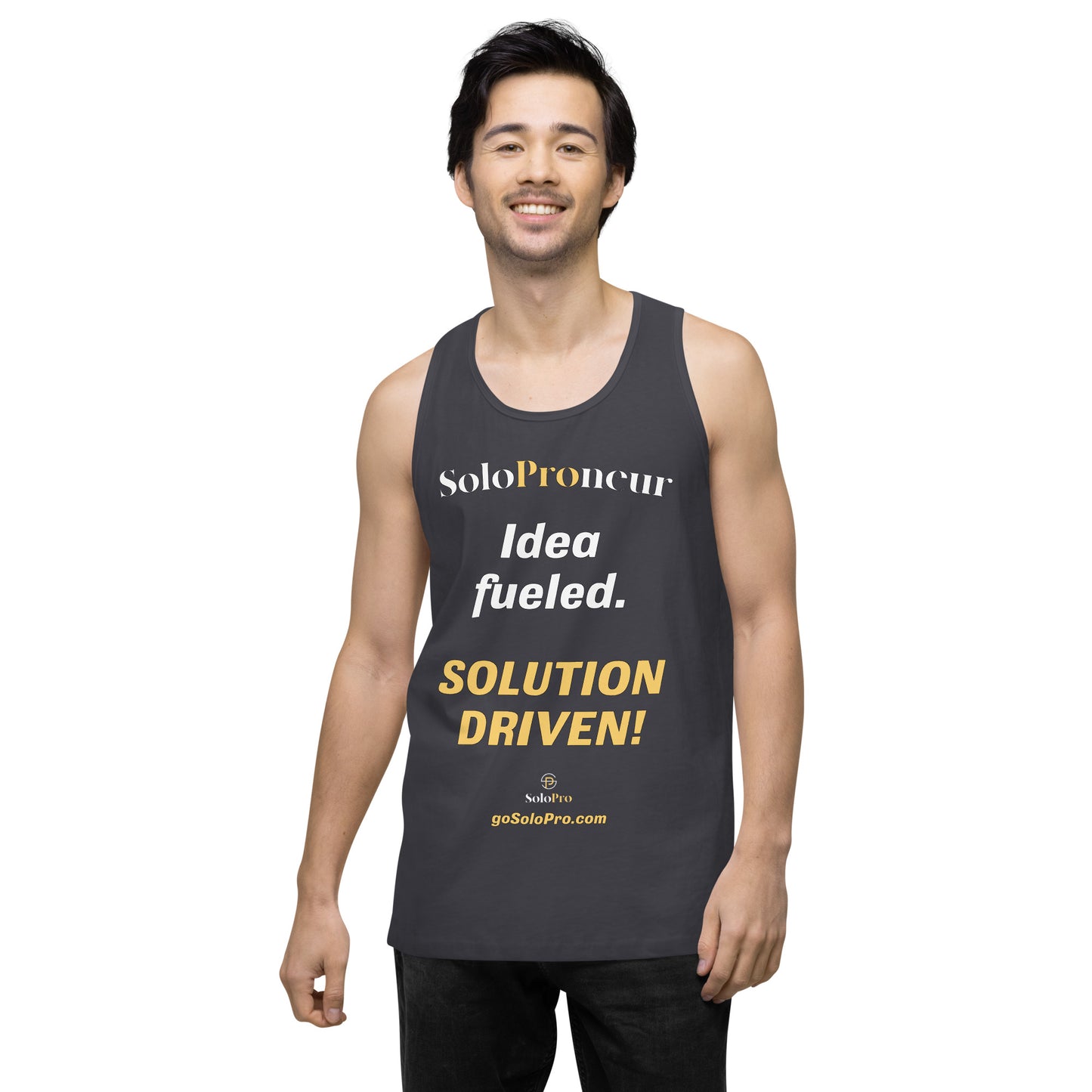 "Idea fueled. SOLUTION DRIVEN!" - Men’s premium tank top