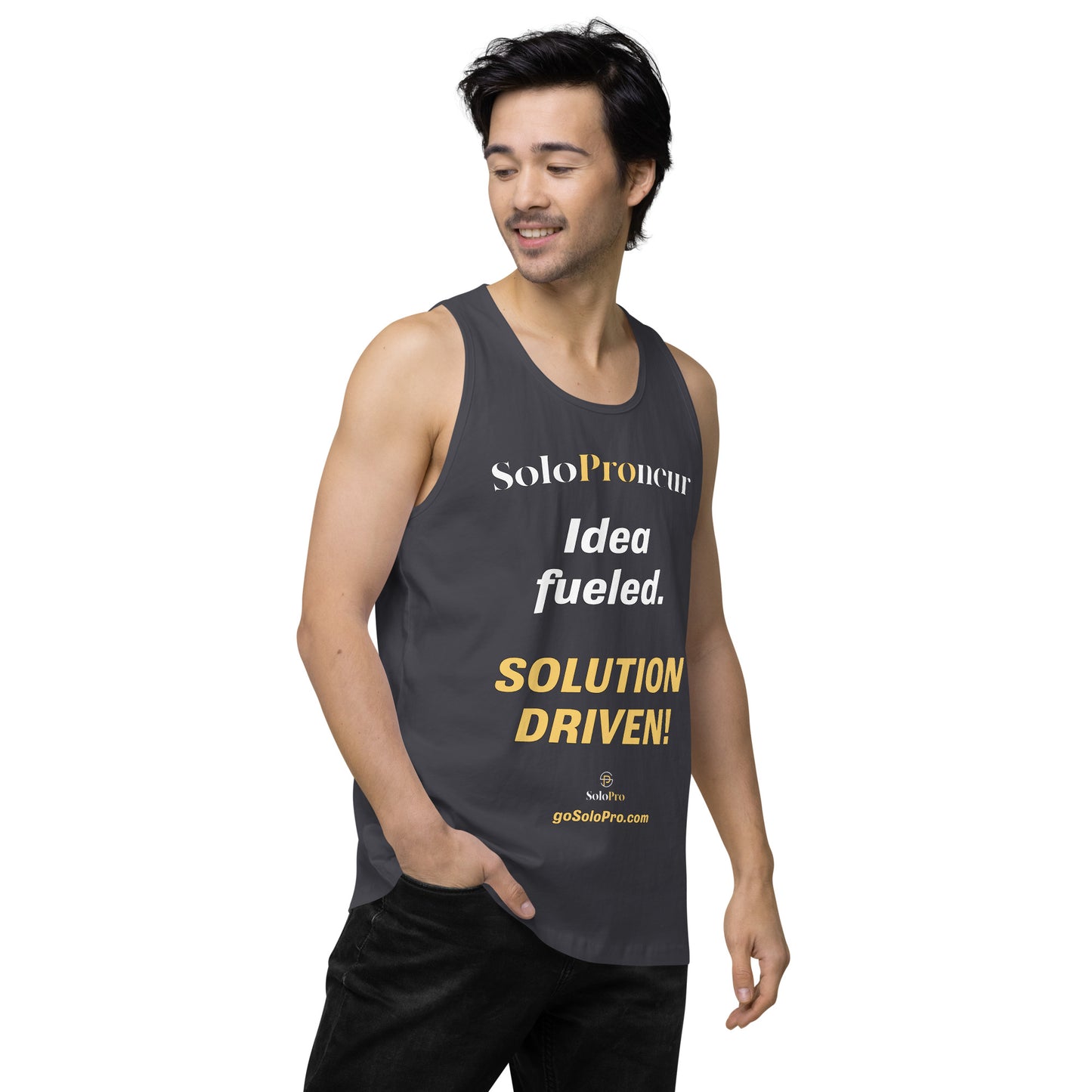 "Idea fueled. SOLUTION DRIVEN!" - Men’s premium tank top