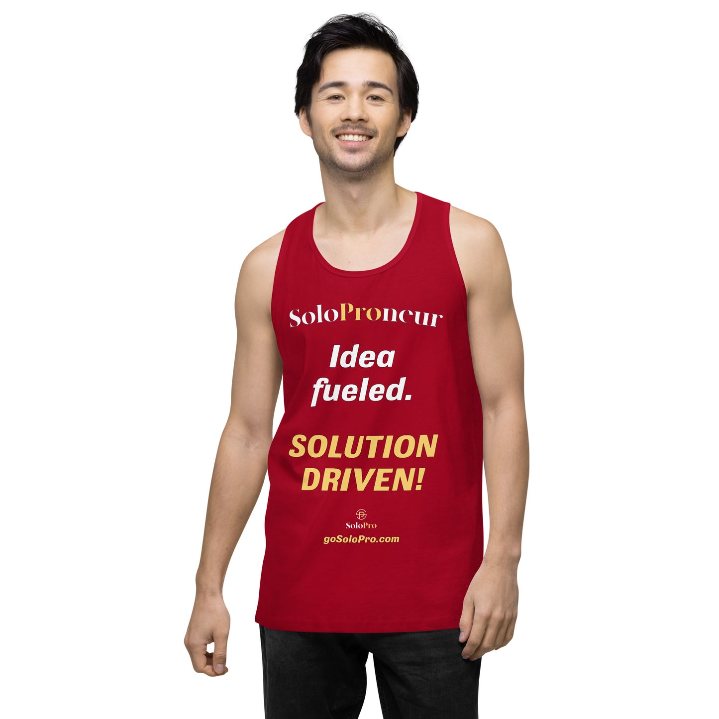 "Idea fueled. SOLUTION DRIVEN!" - Men’s premium tank top