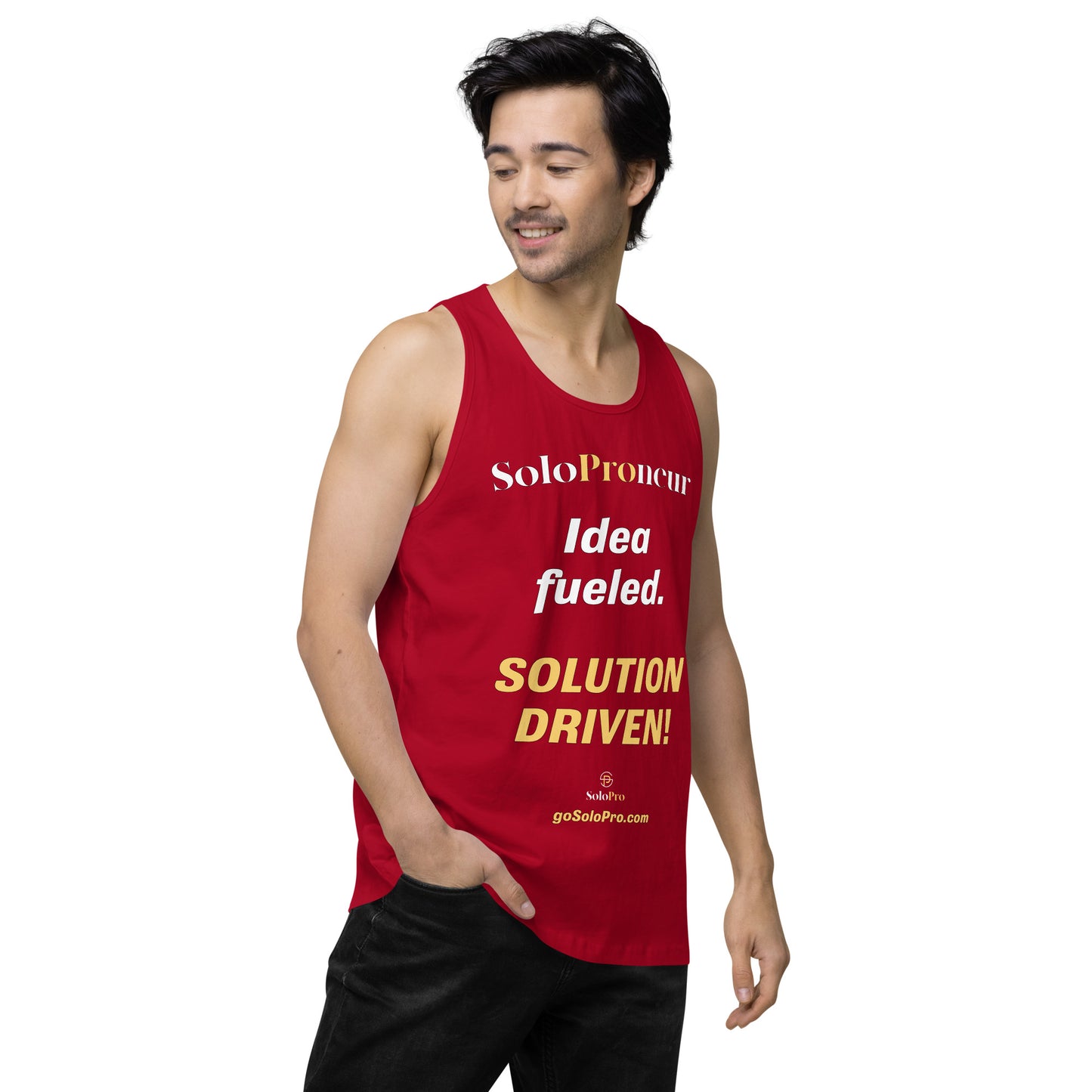 "Idea fueled. SOLUTION DRIVEN!" - Men’s premium tank top