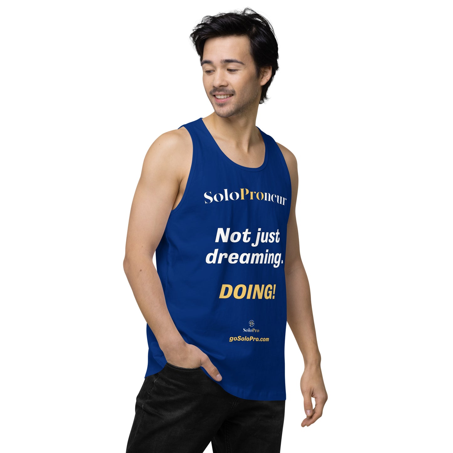 "Not just dreaming. Doing!" - Men’s premium tank top